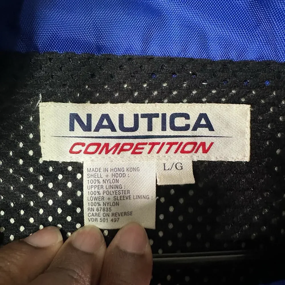 VTG 90s Nautica Competition Coat Jacket Scuba Windbreaker Y2K Color Block Size L